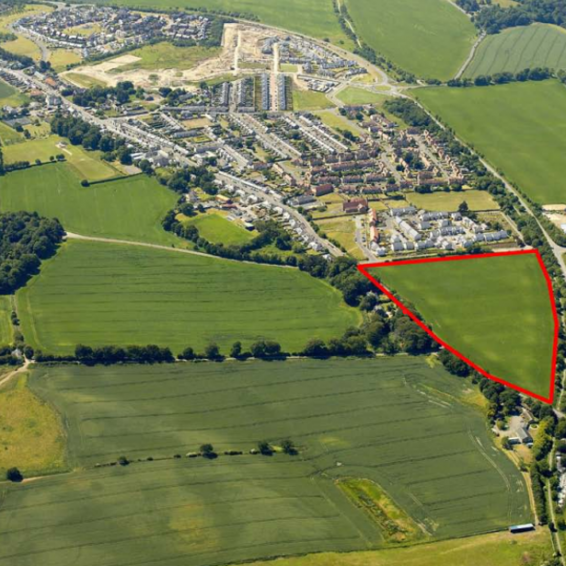 Image showing where Wheatley Homes East's Rosewell development will be located