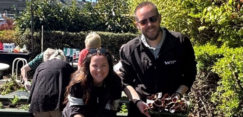 Stronger Voices Officers Laura Stevens and David Craigie at Malcolm Court